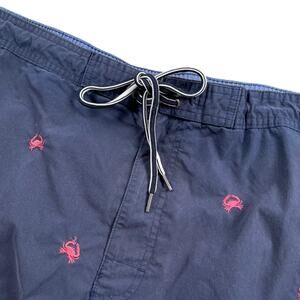 Daniel Cremieux Swim Trunks Mens 4XB‎ Navy Red Crab Embroidery Mesh Lined